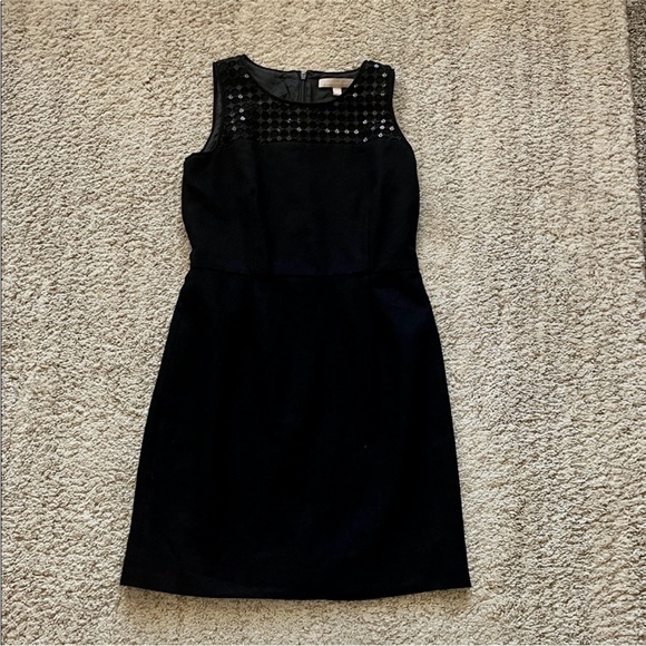 Banana Republic Black Sleeveless Sheath Dress Lace Yoke Knee Length - Picture 4 of 4